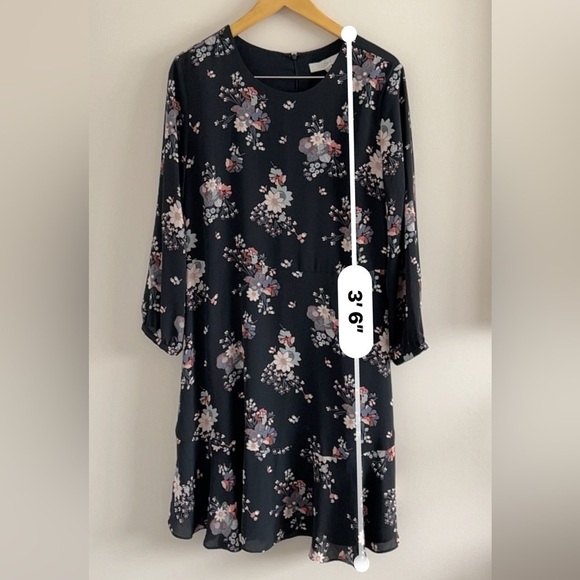 LOFT | Floral Long Sleeve Dress - Picture 2 of 7